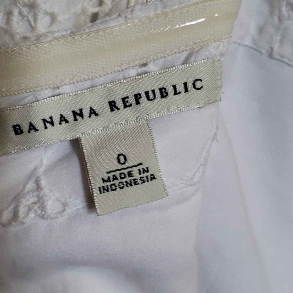 Banana Republic White Eyelet Strapless Dress SZ 0 - Picture 9 of 15